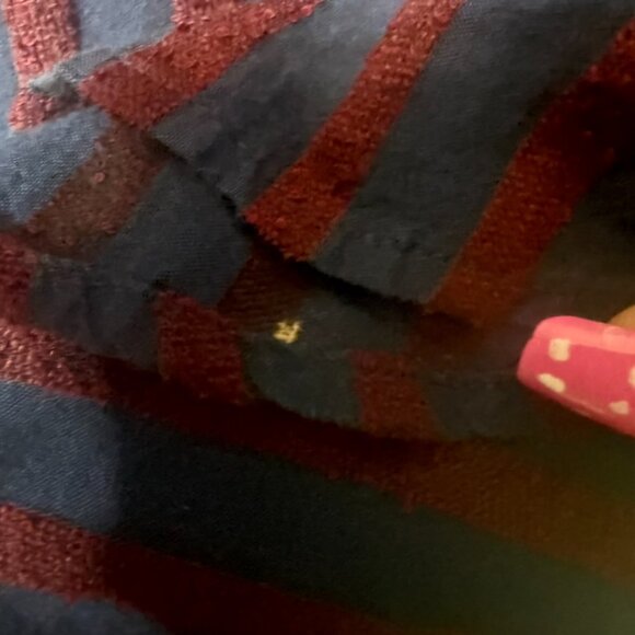 Xirena Beau Button Down Boyfriend Fit Shirt Women S Blue Red Metallic Stripe‎ - Picture 6 of 8